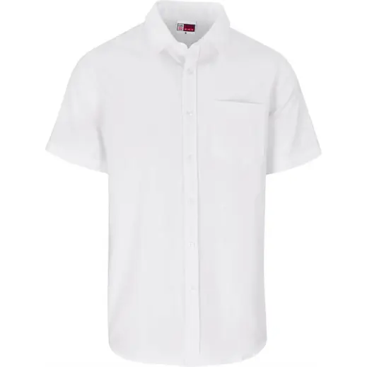 Mens Short Sleeve Oxford Shirt White Front
